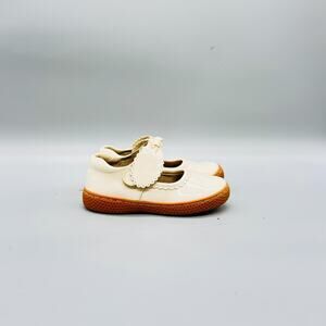 Livie & Luca Shoes Girls 8 White Leather Mary Jane Bow Scallop Dress Flats